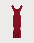 Red Drop Shoulder Tunic Maxi Dress